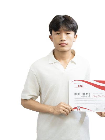ECC graduate with completion certificate
