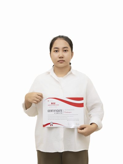 ECC graduate with completion certificate