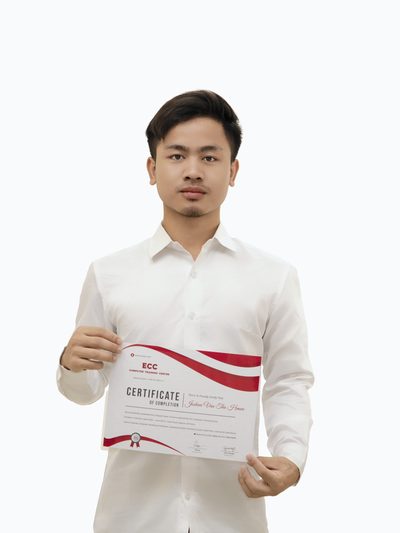 ECC graduate with completion certificate