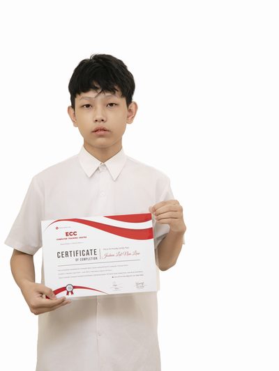 ECC graduate with completion certificate